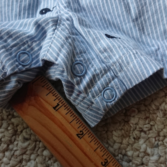 Little Me adorable Striped Baby Romper with matching Hat 3M - Picture 10 of 11